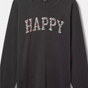 Torrid Black Sweatshirt with Floral Design